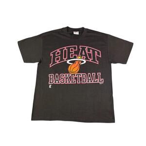 Miami Heat Basketball T Shirt Hanes Heavyweight Black Mens Large
